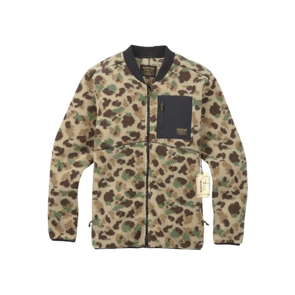NEW Burton Grove Sherpa Fleece Jacket!  Camo  Full Zip  Chest Pocket  Knubby - Picture 2 of 3
